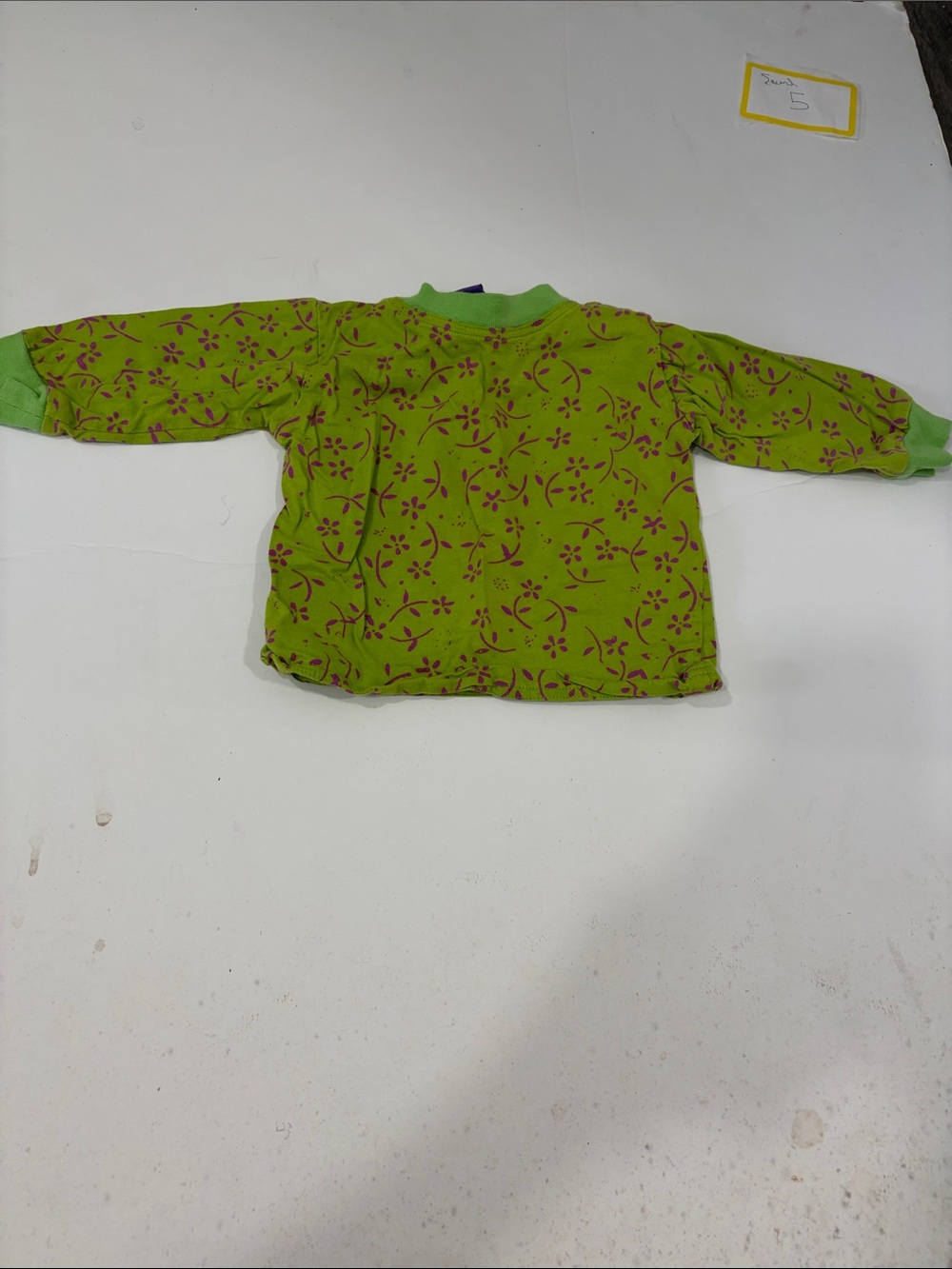 MT Men’s Lime Green Crewneck Sweater with Red Floral Print